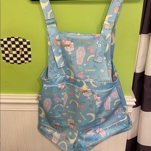 Kawaii pastel goth overalls